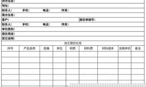 机械加工报价明细表格(机械加工报价明细表格怎么填)_https://www.jianghaiboli.com_黄金期货_第1张