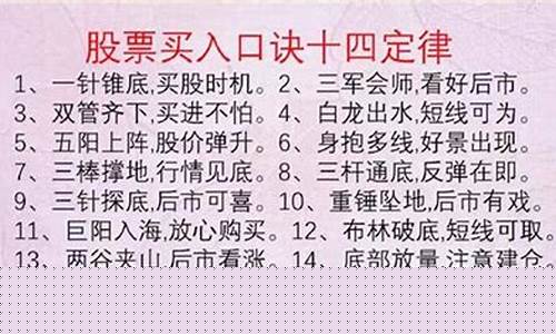 炒股16字口诀(炒股口诀表1-7)_https://www.jianghaiboli.com_外盘期货_第1张