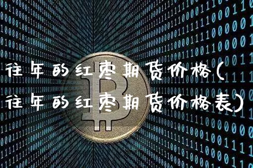 往年的红枣期货价格(往年的红枣期货价格表)_https://www.jianghaiboli.com_黄金期货_第1张